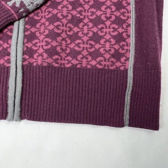 Cabela's Maroon Merino Wool Blend Nordic Zip Up Cardigan Size L - Picture 3 of 11